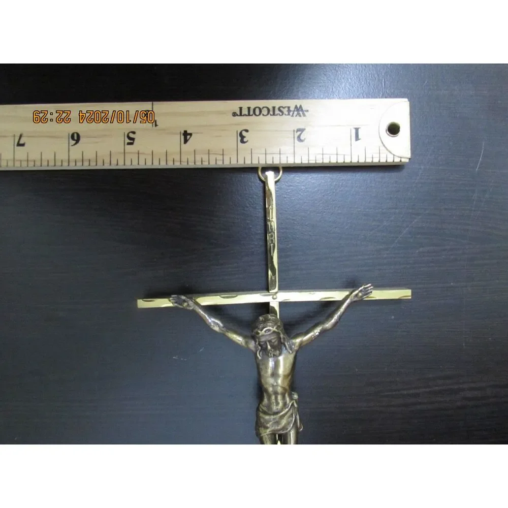 Brass Crucifix JESUS on the CROSS INRI wall hangings religious sacred Christian